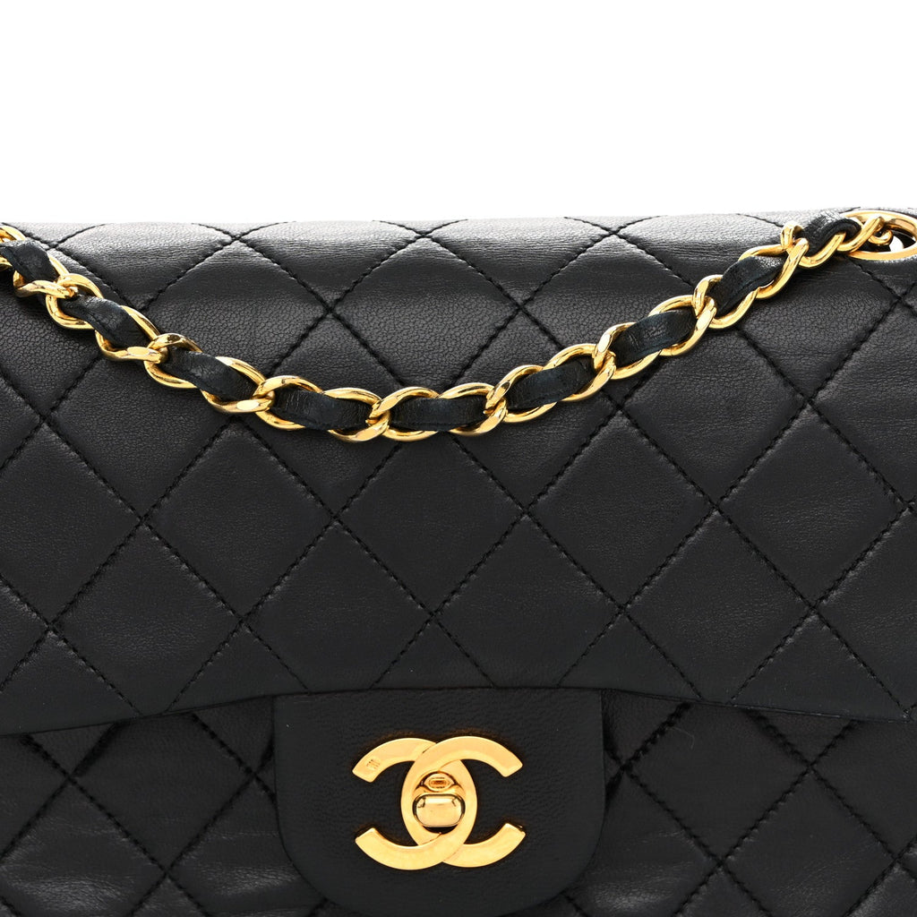 Chanel Lambskin Quilted Small Double Flap Black