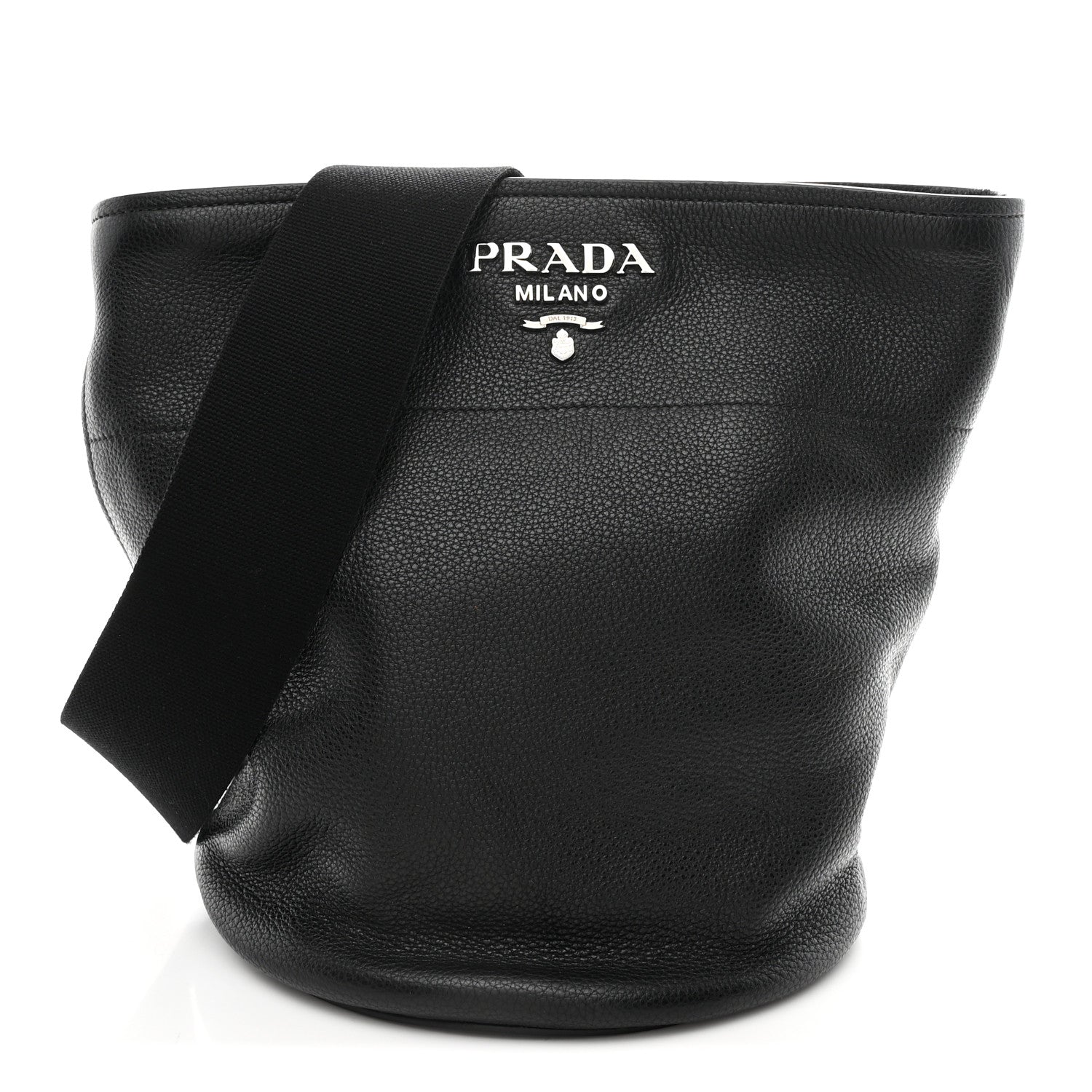 Prada Vitello Daino Bucket Bag Black