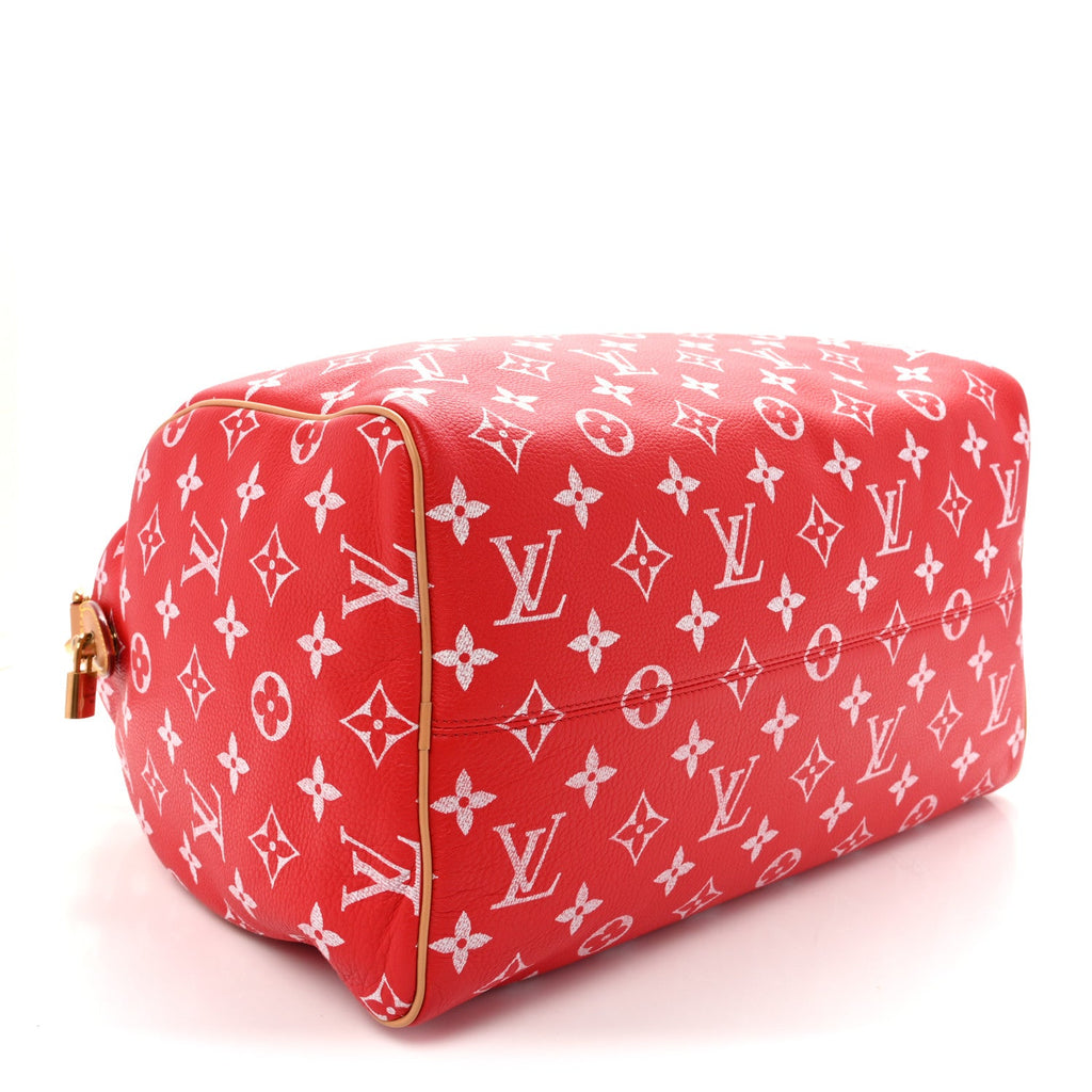 Louis Vuitton Calfskin Monogram Speedy P9 Bandouliere 40 Red