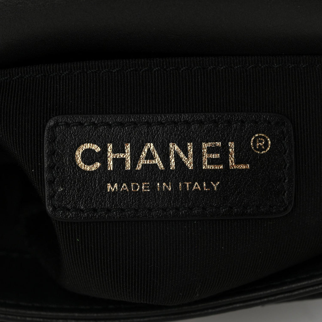 Chanel Calfskin Quilted Top Handle Flap Black