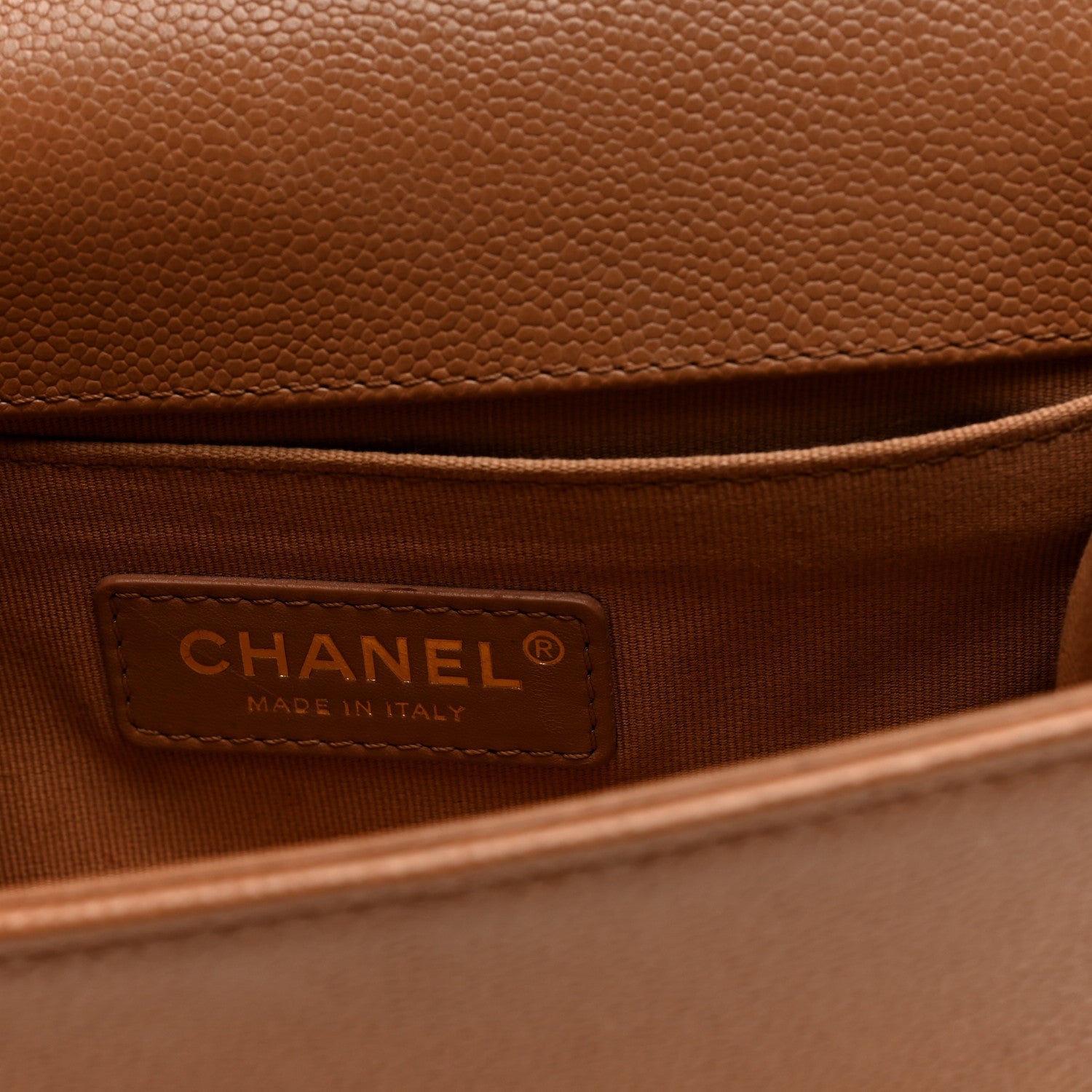Chanel Caviar Quilted Small Boy Flap Beige