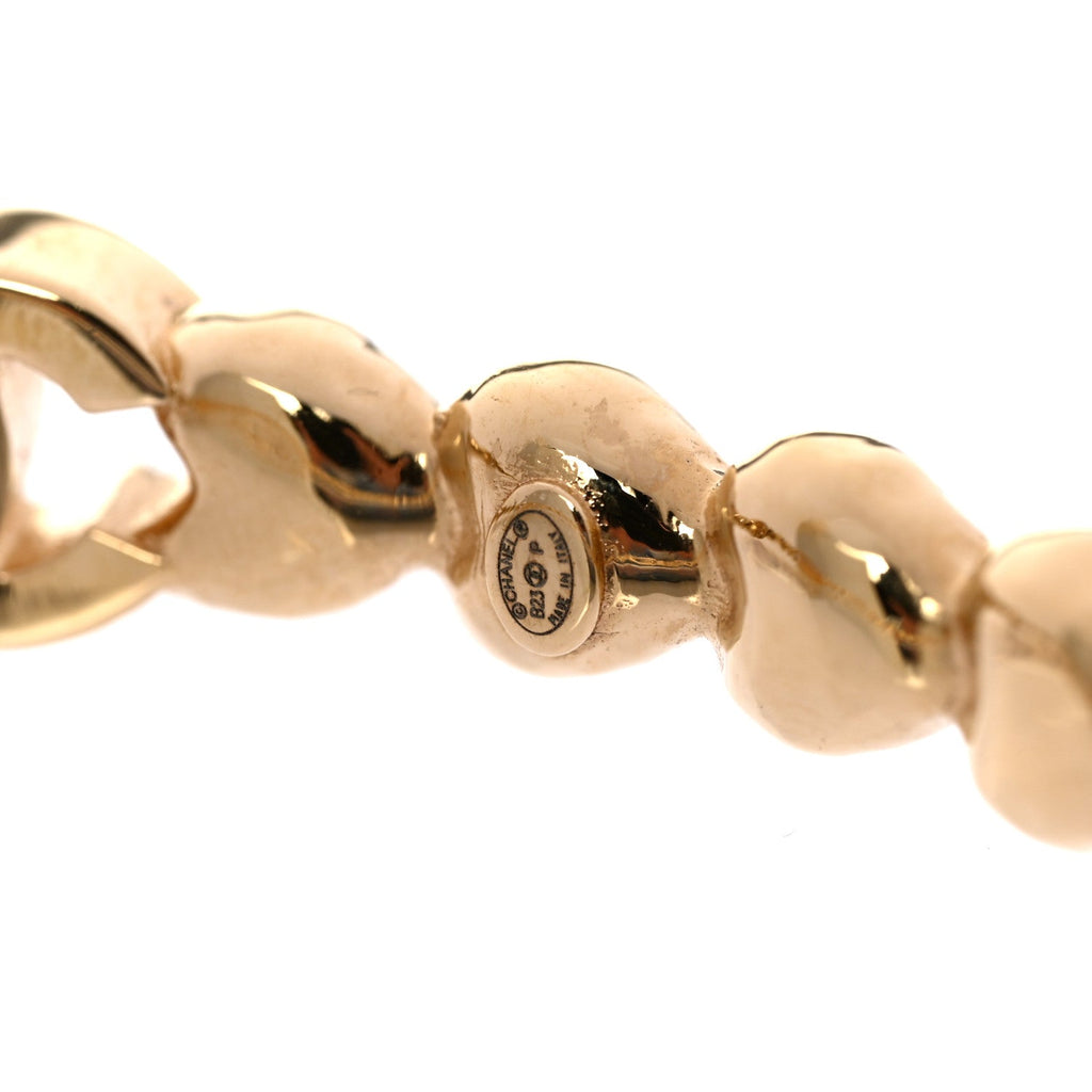 Crystal CC Heart Link Bracelet Gold