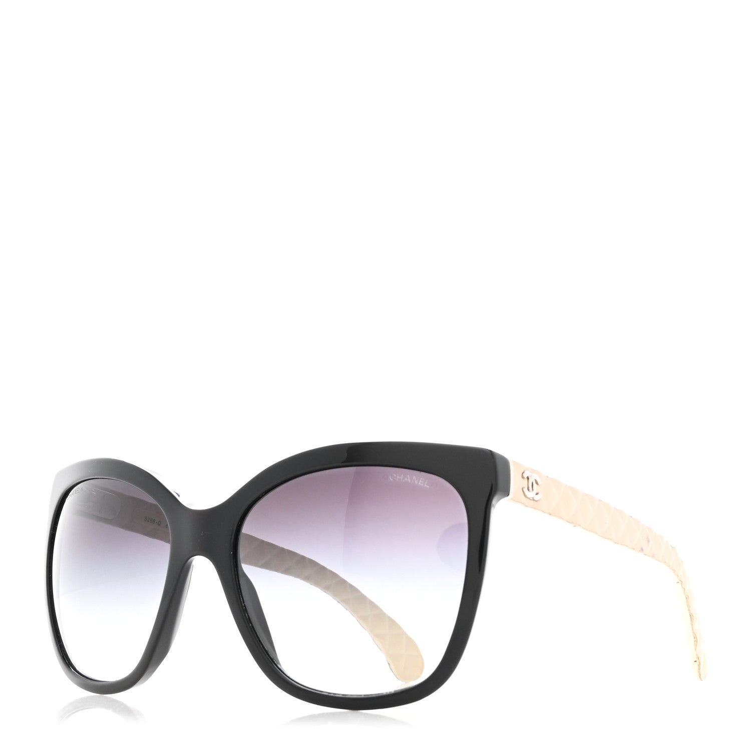 Quilted CC Sunglasses 5288-Q Black Tan