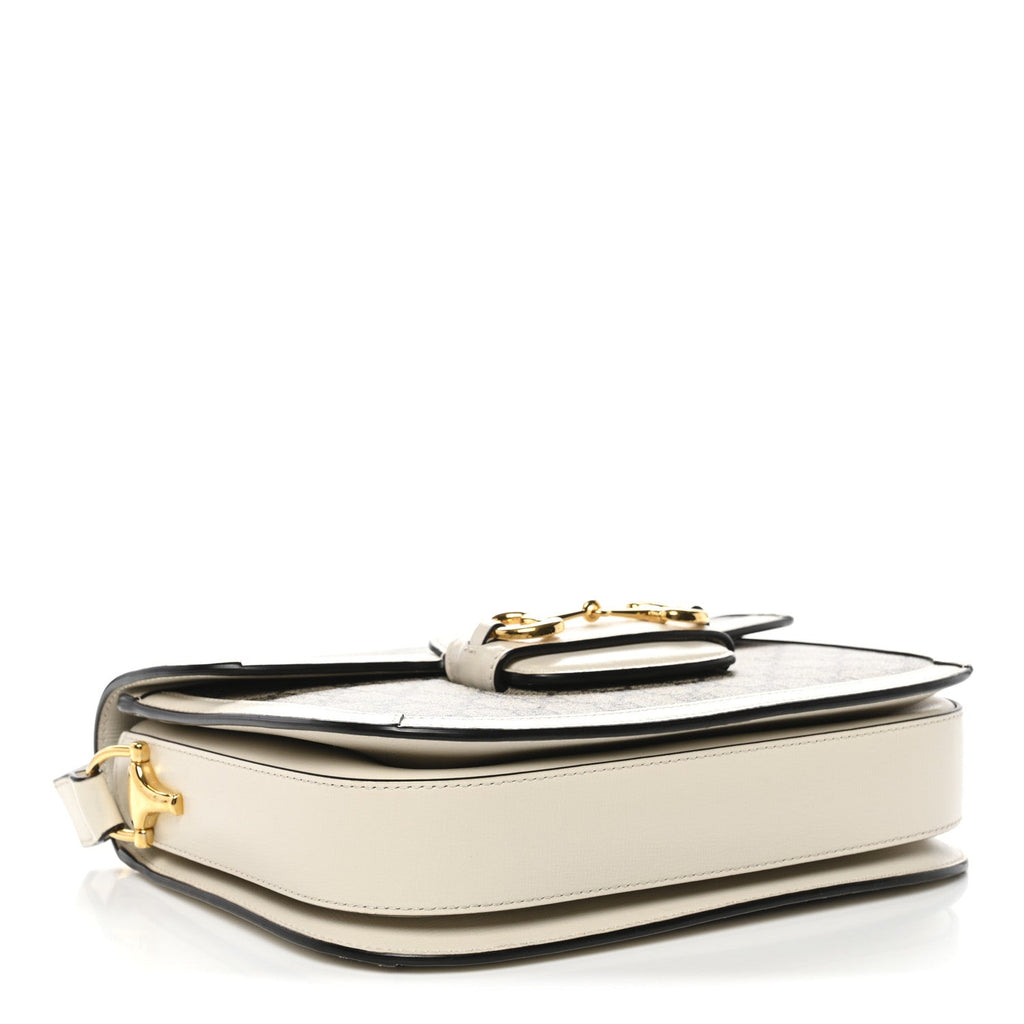 Gucci GG Supreme Monogram Horsebit 1955 Shoulder Bag Beige Mystic White