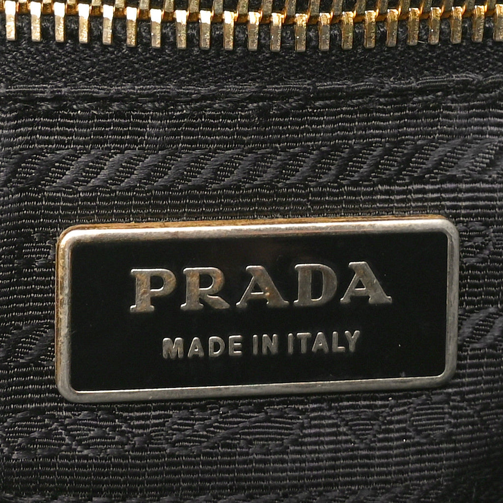 Prada Tessuto Nylon Chevron Quilted Tote Black