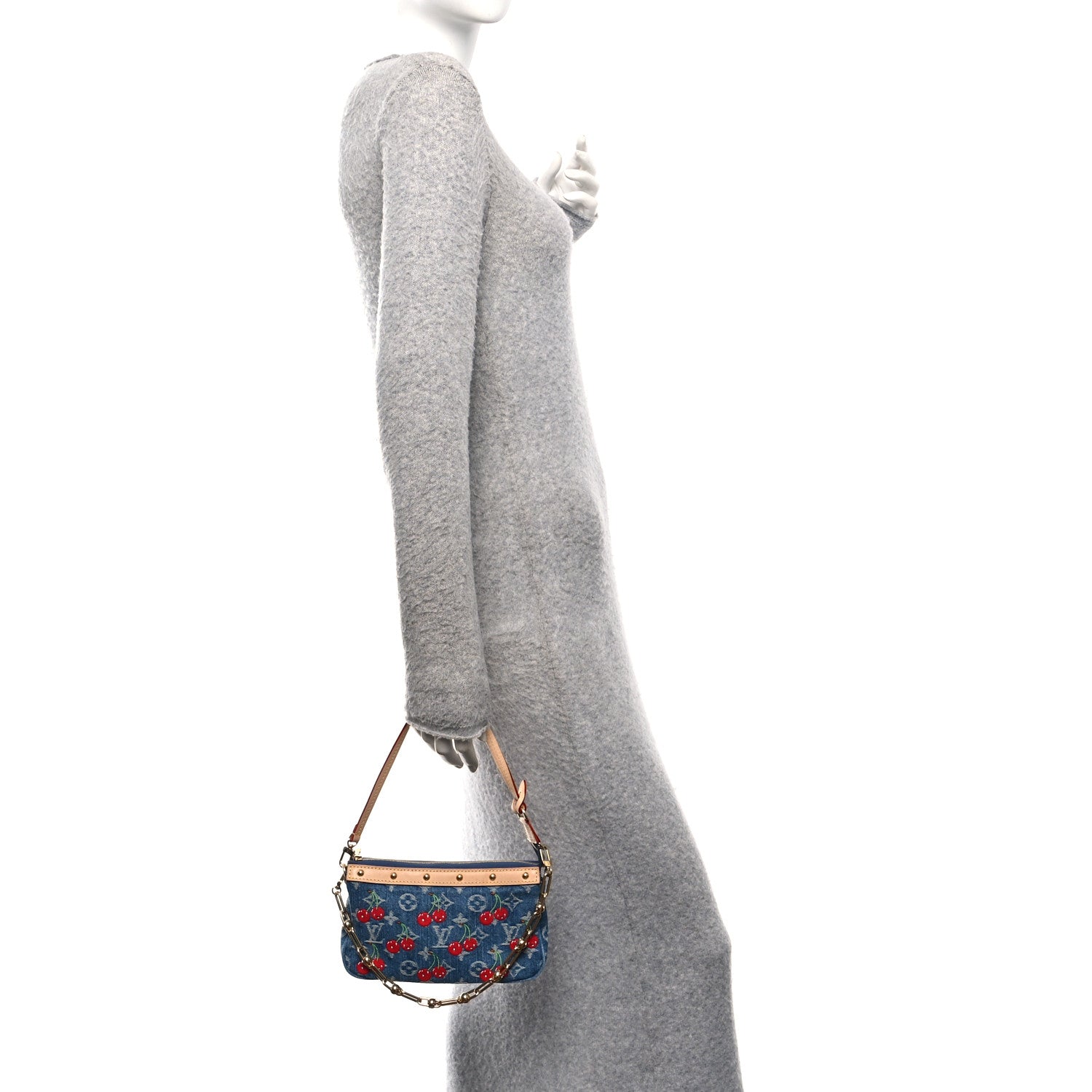 Louis Vuitton LV X TM Monogram Denim Cerises Pochette Accessories Blue