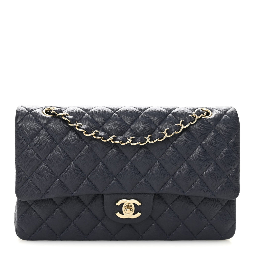 Chanel Caviar Quilted Medium Double Flap Navy