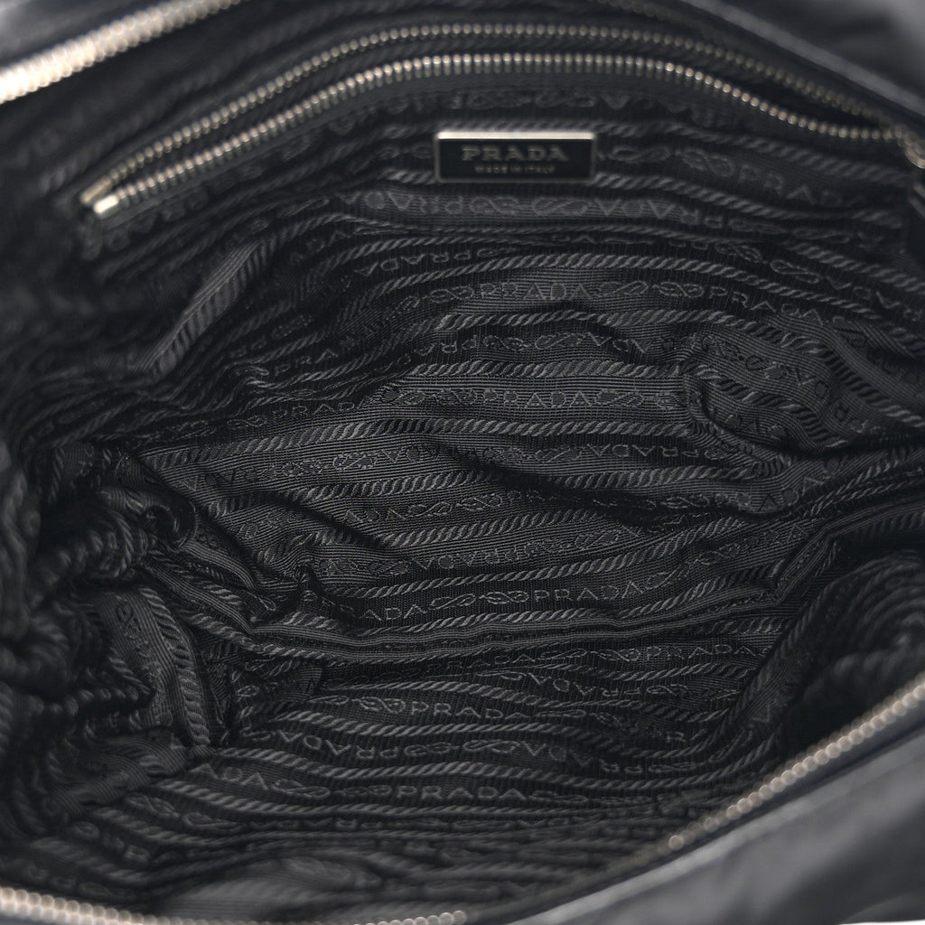 Prada Tessuto Nylon Saffiano Tote Black