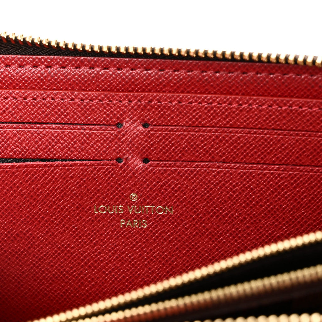 Louis Vuitton Damier Ebene Clemence Wallet Cherry
