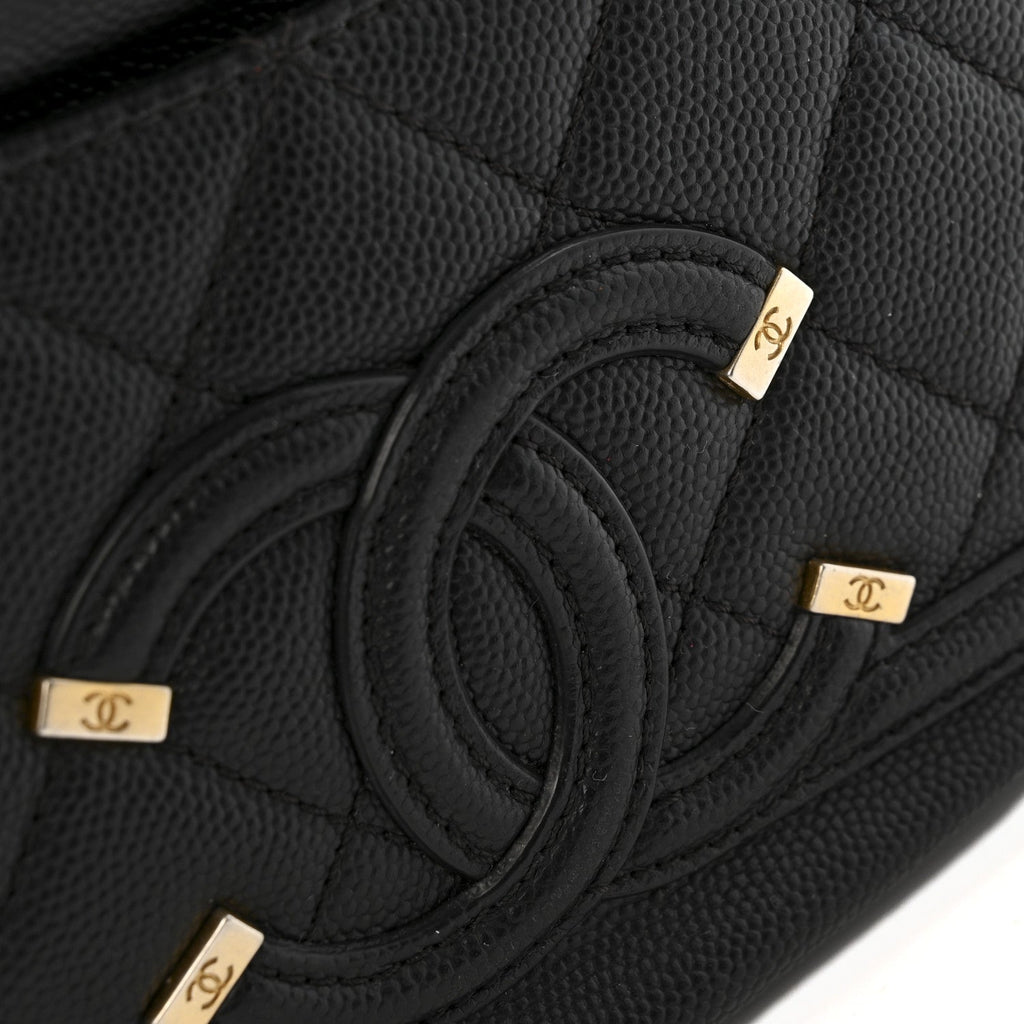 Chanel Caviar Quilted Filigree Waist Bag Black