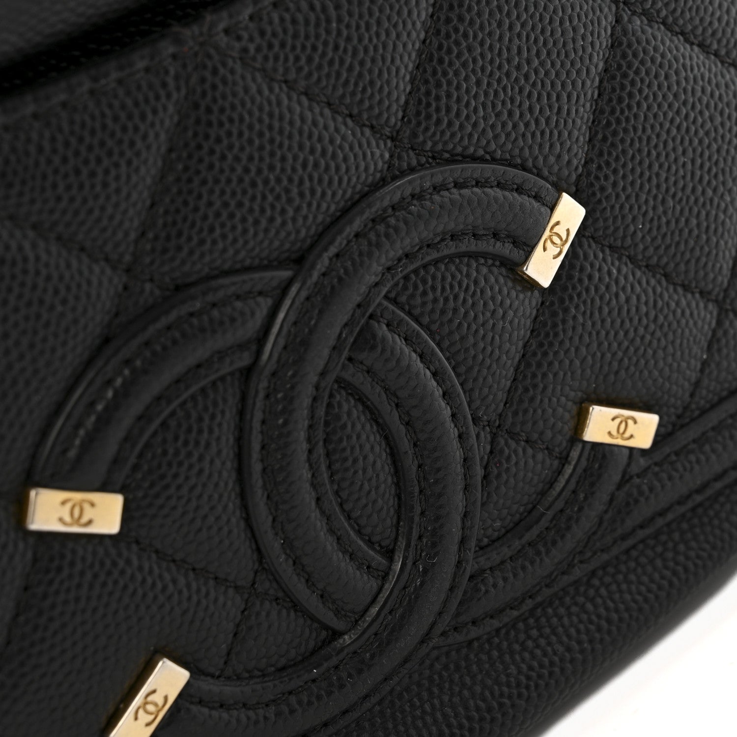 Chanel Caviar Quilted Filigree Waist Bag Black