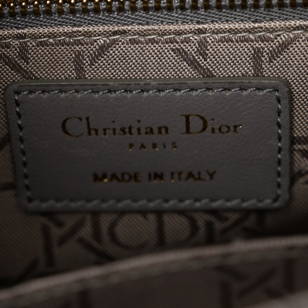 Christian Dior Lambskin Cannage Small Lucky Badges My Lady Dior Grey