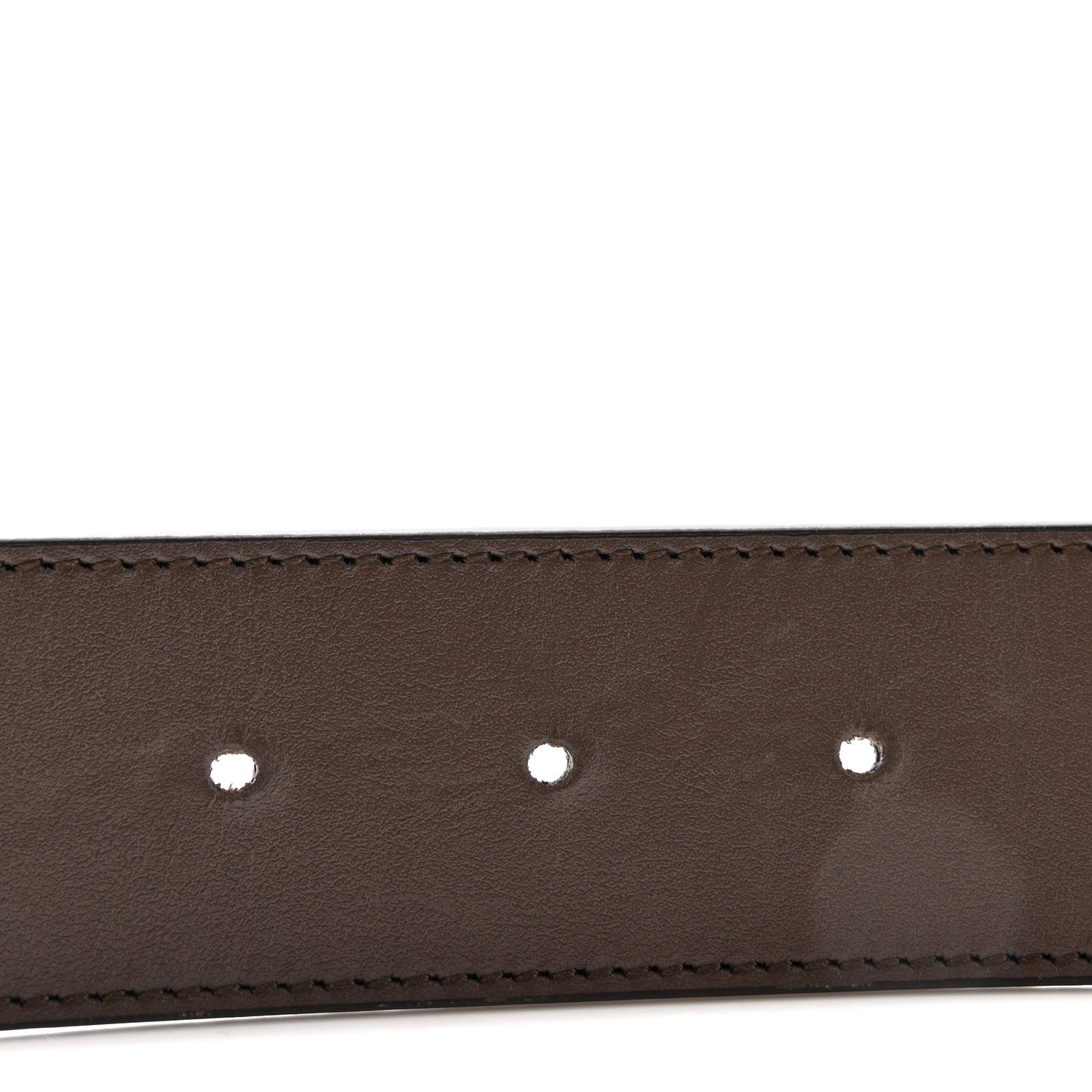Gucci GG Supreme Monogram Plutone Calfskin Double G Reversible 30mm Belt 95 38 Beige Ebony New Acero