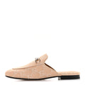Gucci Summer Denim GG Malaga Kid Womens Princetown Slippers 39.5 Souffle Rose