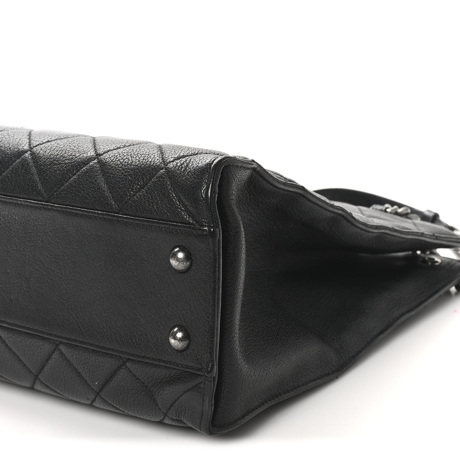 Chanel Goatskin Quilted Small Perfect Edge Shopping Tote Black