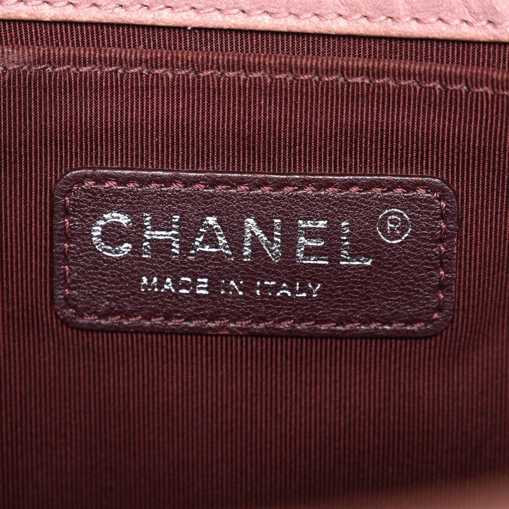 Chanel Crumpled Lambskin Medium Studded Boy Flap Pink