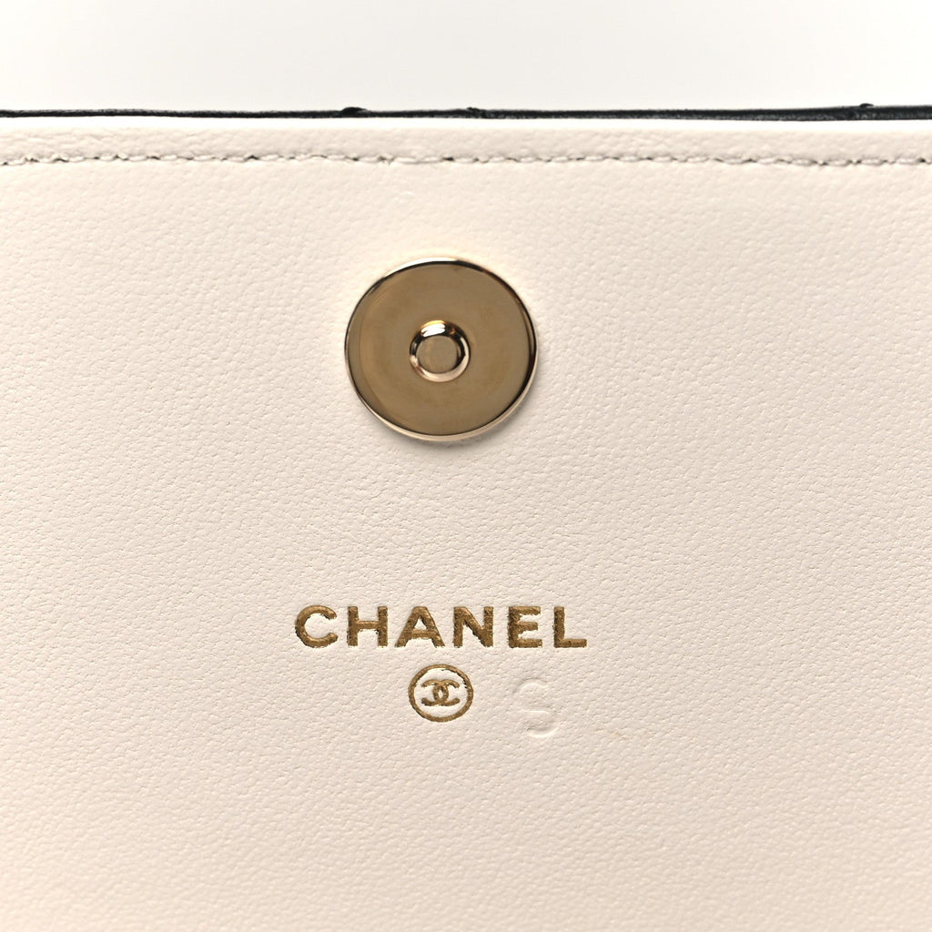 Chanel Lambskin Quilted Book Wallet On Chain WOC Black