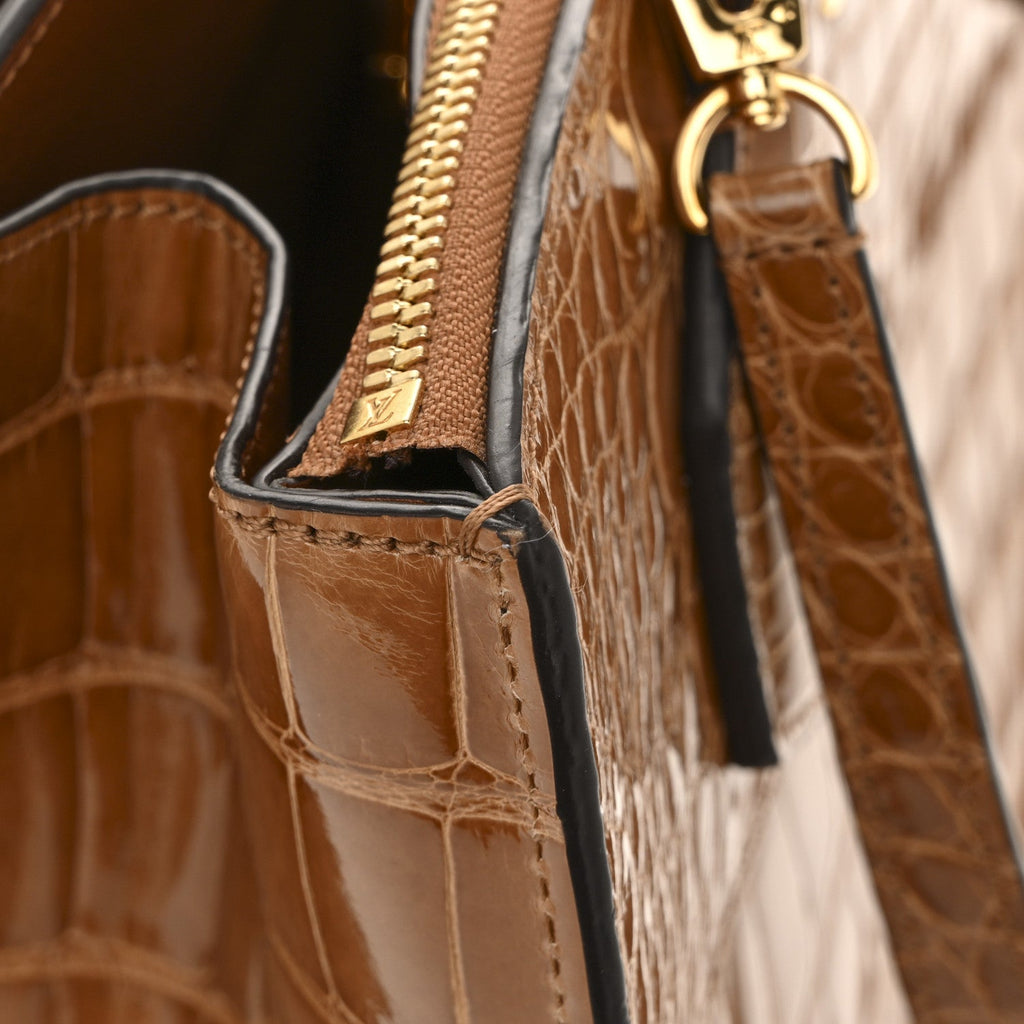 Louis Vuitton Alligator City Steamer MM Sienna Brown