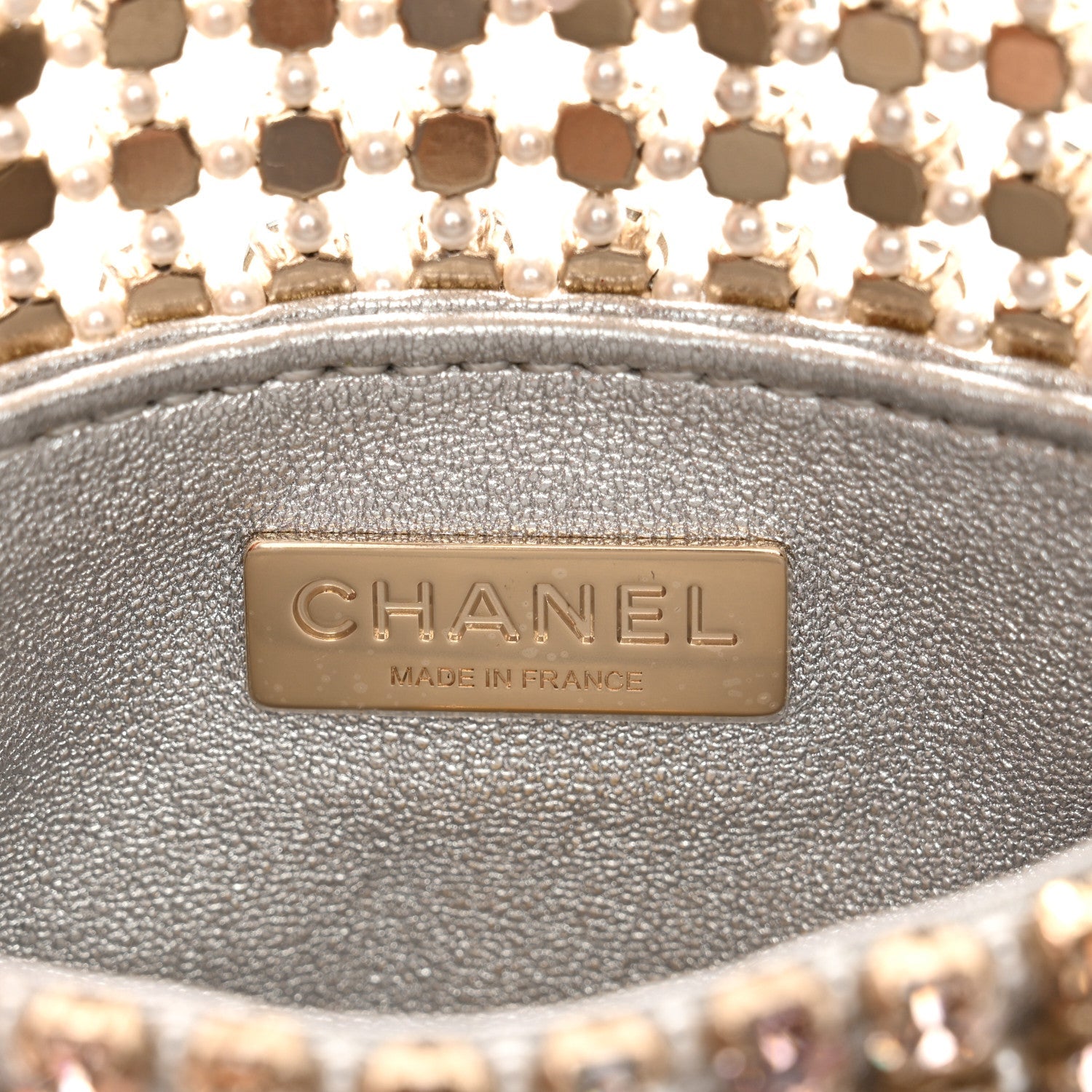 Chanel Metal Pearl Minaudiere CC Mini Evening Bag Multicolor