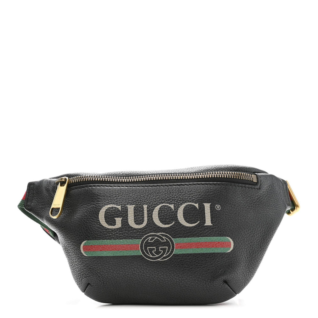 Gucci Grained Calfskin Small Logo Belt Bag Black
