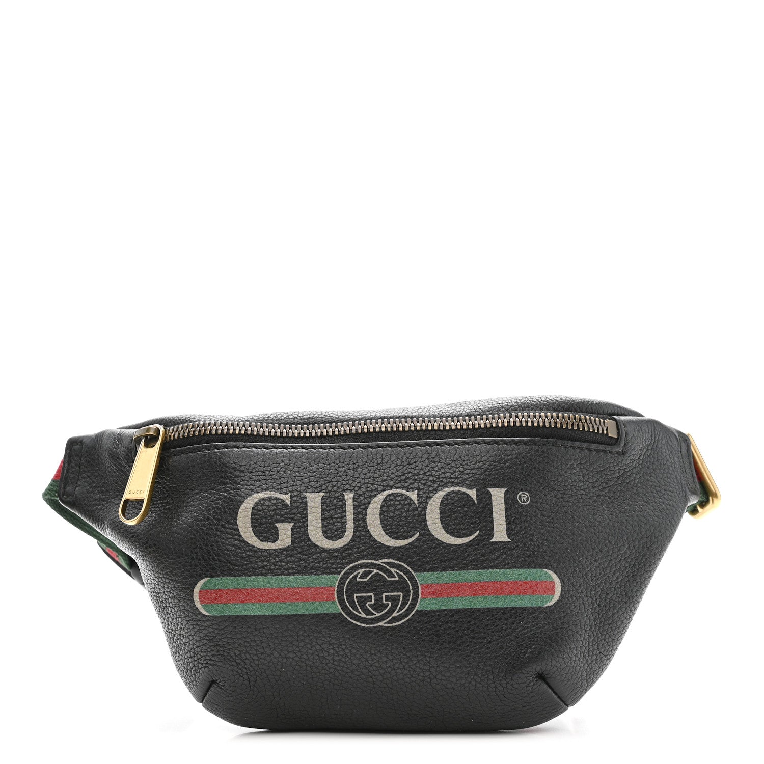 Gucci Grained Calfskin Small Logo Belt Bag Black