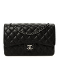 Chanel Caviar Quilted Jumbo Double Flap Dark Brown