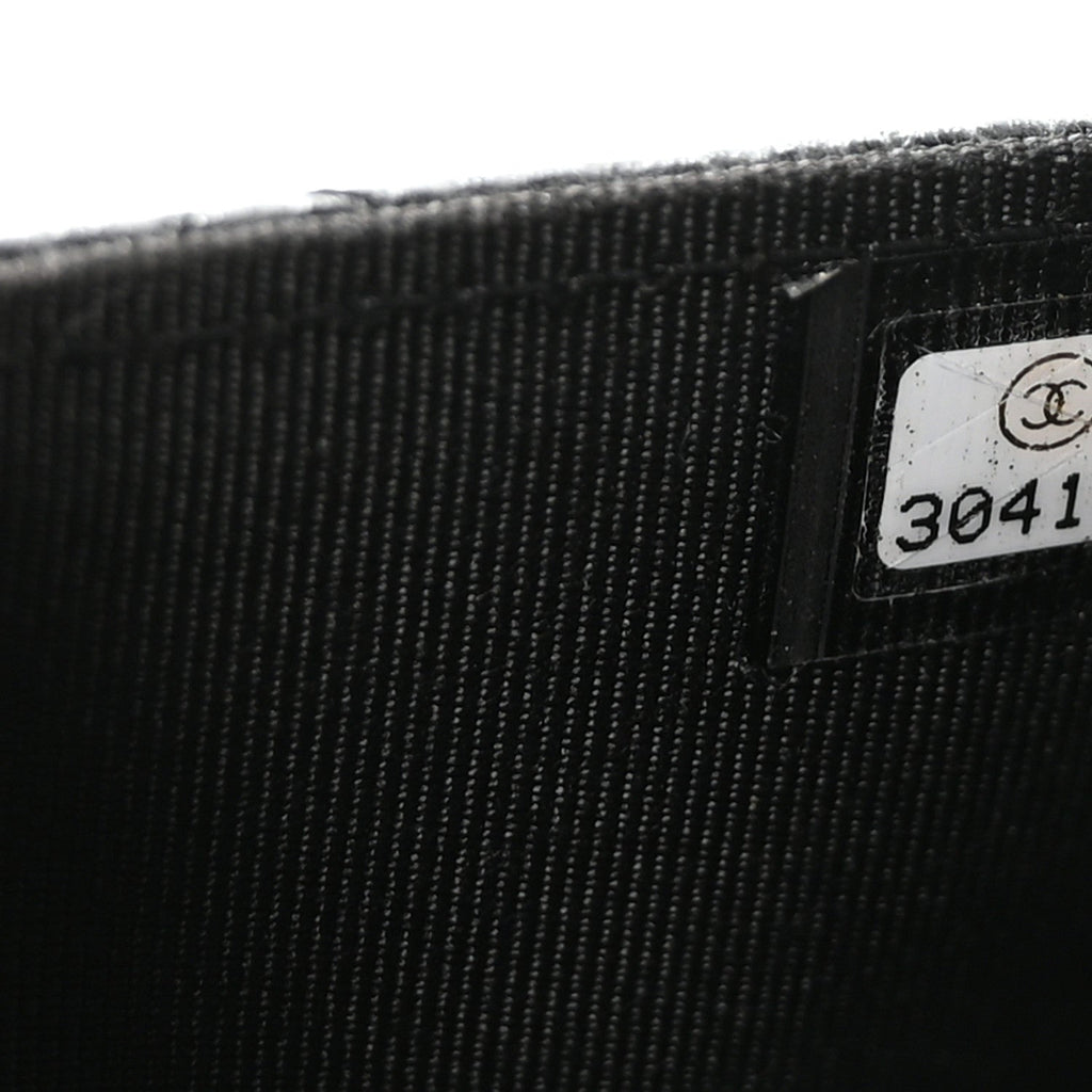 Caviar Quilted Flap Card Holder Wallet Black