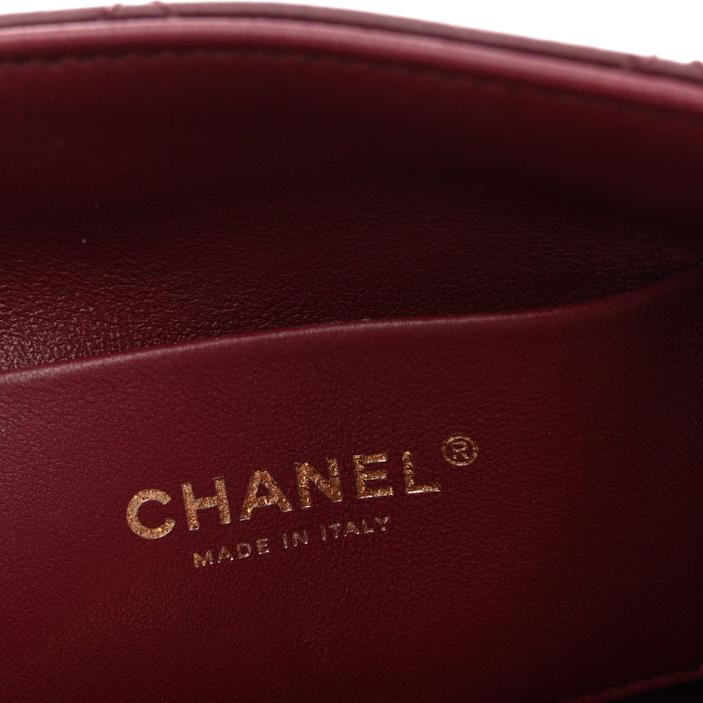 Chanel Lambskin Quilted Small Eyes On You Shopping Bag Dark Burgundy