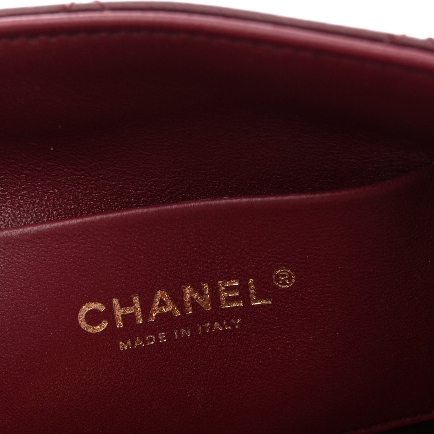 Chanel Lambskin Quilted Small Eyes On You Shopping Bag Dark Burgundy