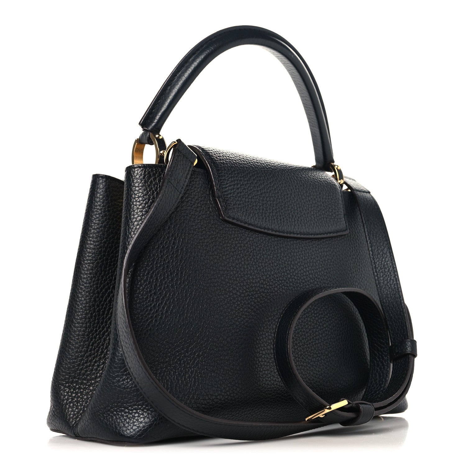 Louis Vuitton Taurillon Capucines PM Black
