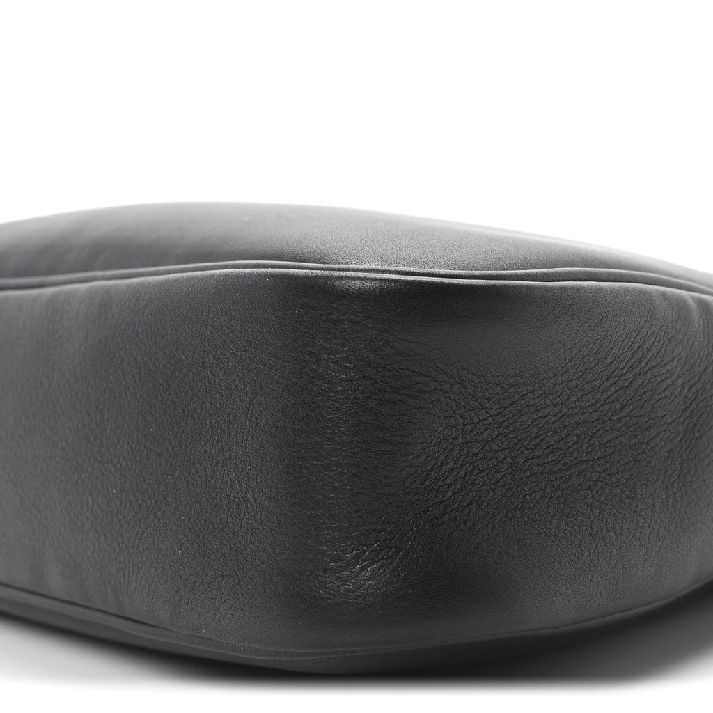 Gucci Calfskin Medium Emblem Shoulder Bag Black