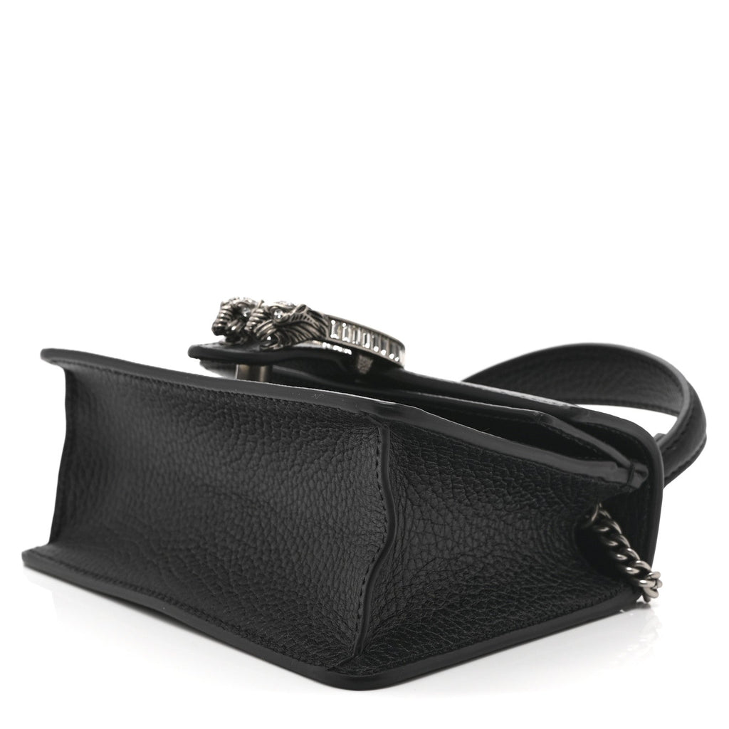 Gucci Dollar Calfskin Crystal Mini Dionysus Top Handle Bag Black Crystal