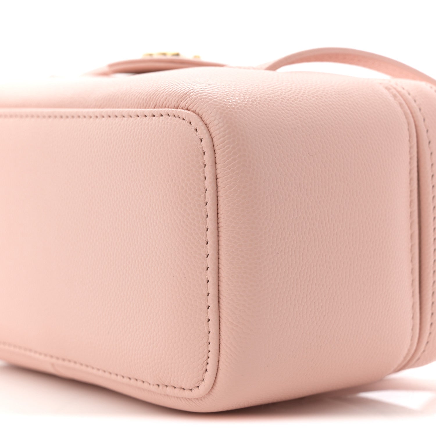 Chanel Shiny Caviar Preppy Coco Long Vanity With Strap Light Pink
