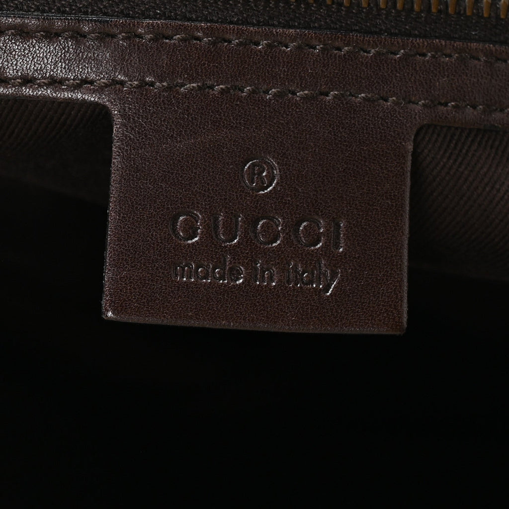 Gucci Monogram Braided Shoulder Bag Brown
