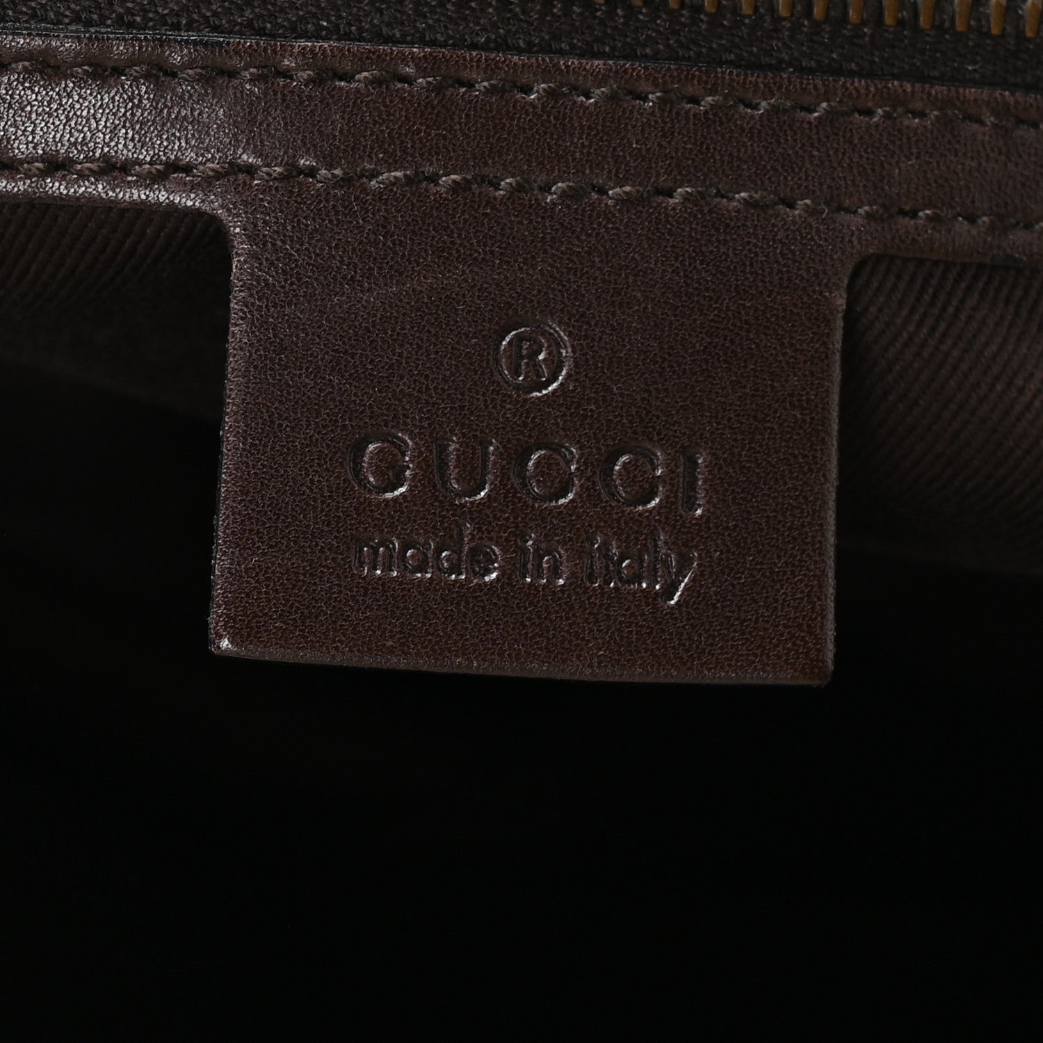 Gucci Monogram Braided Shoulder Bag Brown