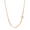 Crystal CC Twist Short Necklace Gold
