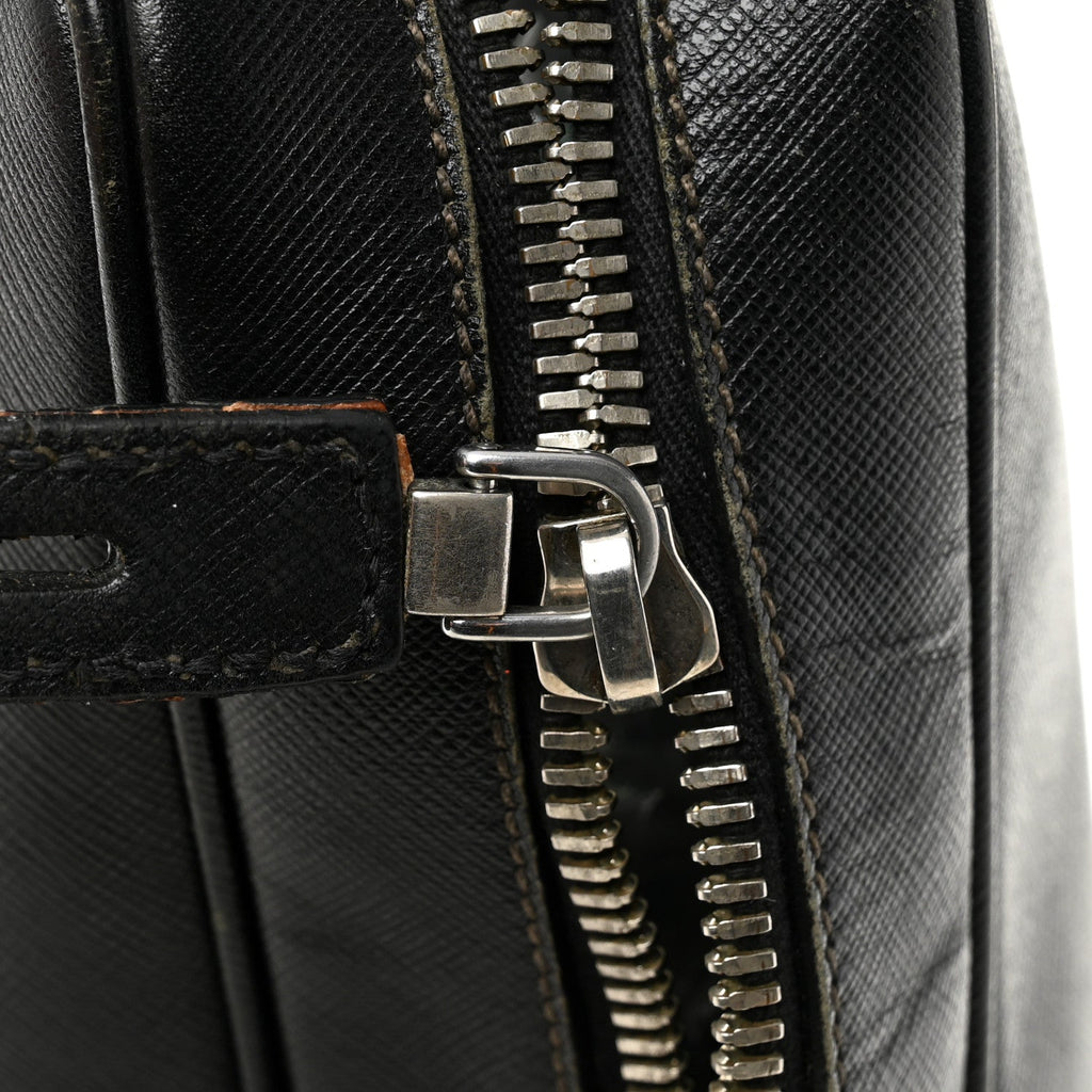 Prada Saffiano Travel Briefcase Black
