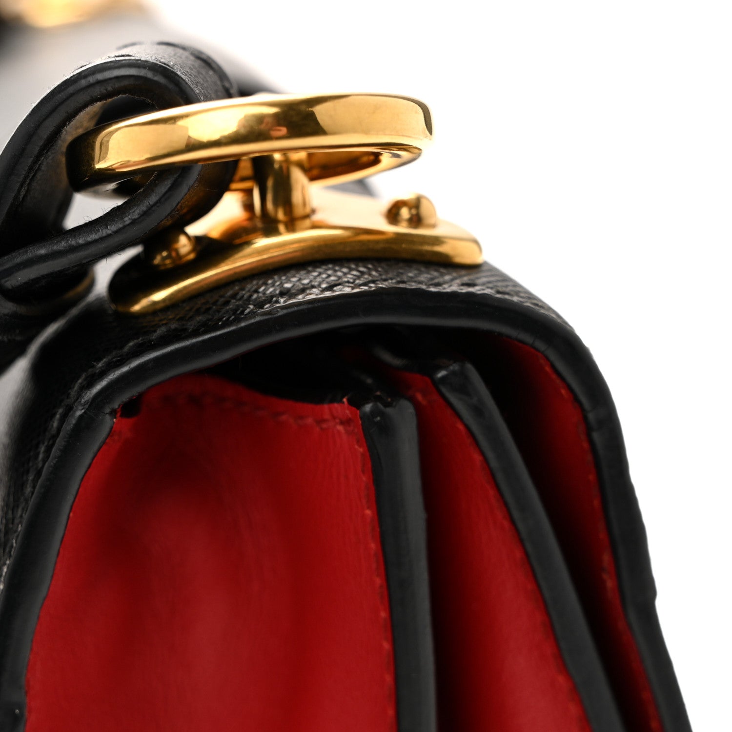 Prada City Calfskin Saffiano Cahier Bag Fuoco Black