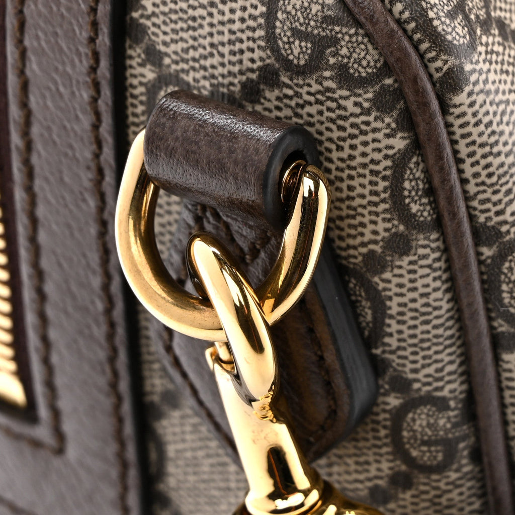 Gucci GG Supreme Monogram Web Small Ophidia Top Handle Bag Beige Ebony