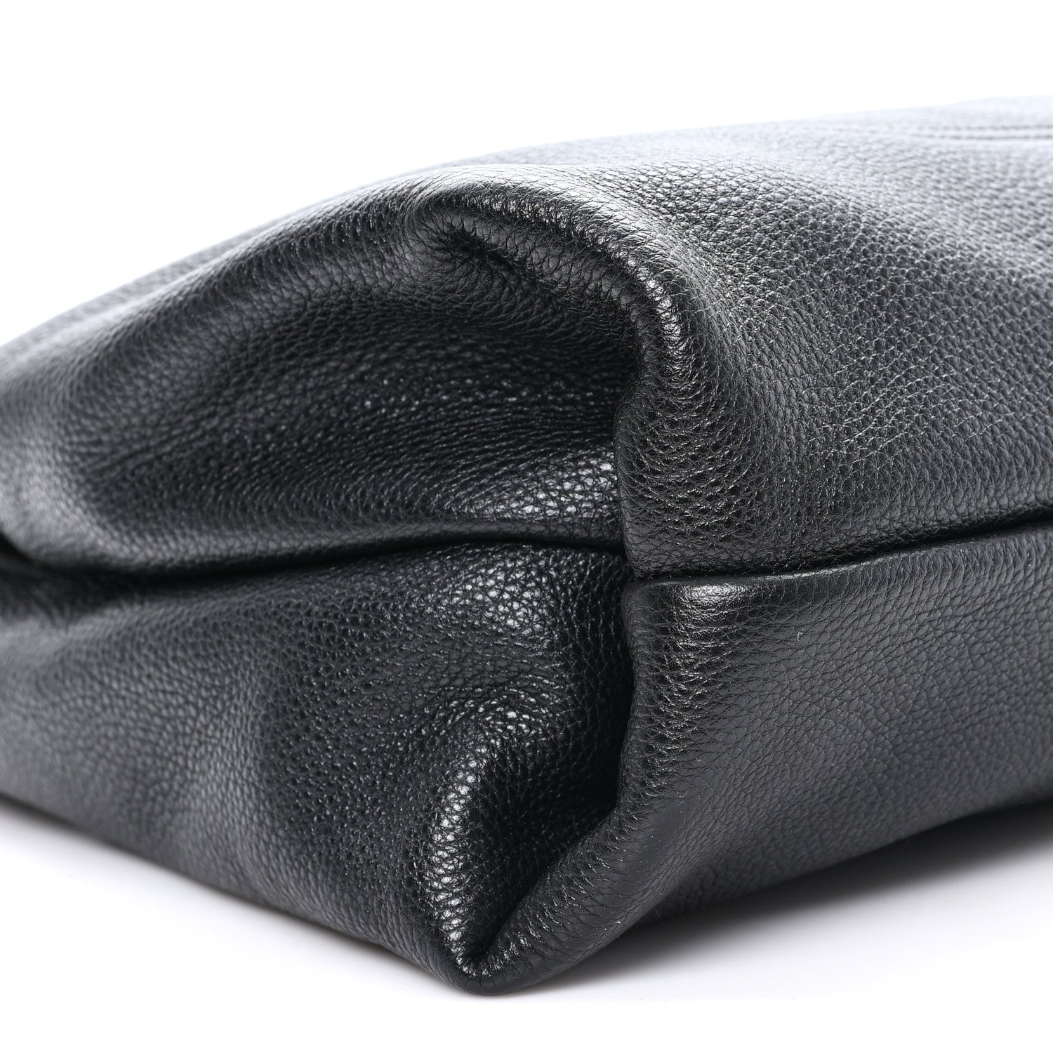 Gucci Grained Calfskin Softbit Maxi Shoulder Bag Black