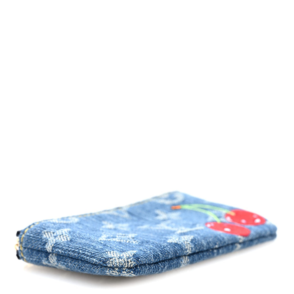 Louis Vuitton LV X TM Monogram Denim Cerises Key Pouch Blue