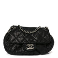 Chanel Washed Lambskin Quilted Medium Chain Around Messenger Black