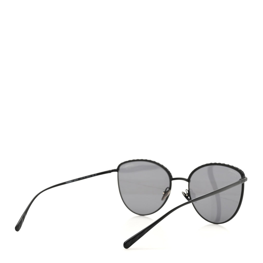 Metal Crystal Polarized Sunglasses 4258-B Black