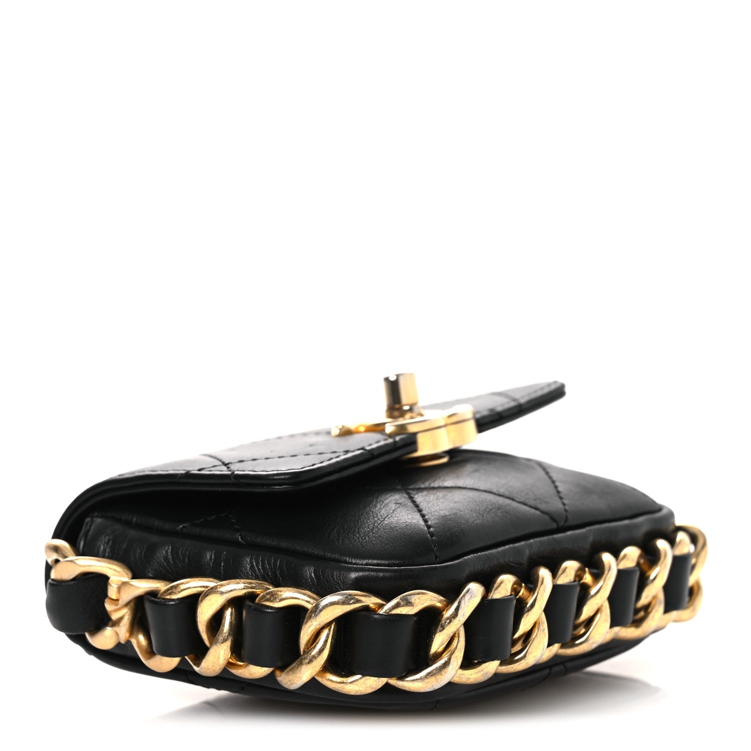 Chanel Calfskin Quilted Mini Framing Chain Bag Black