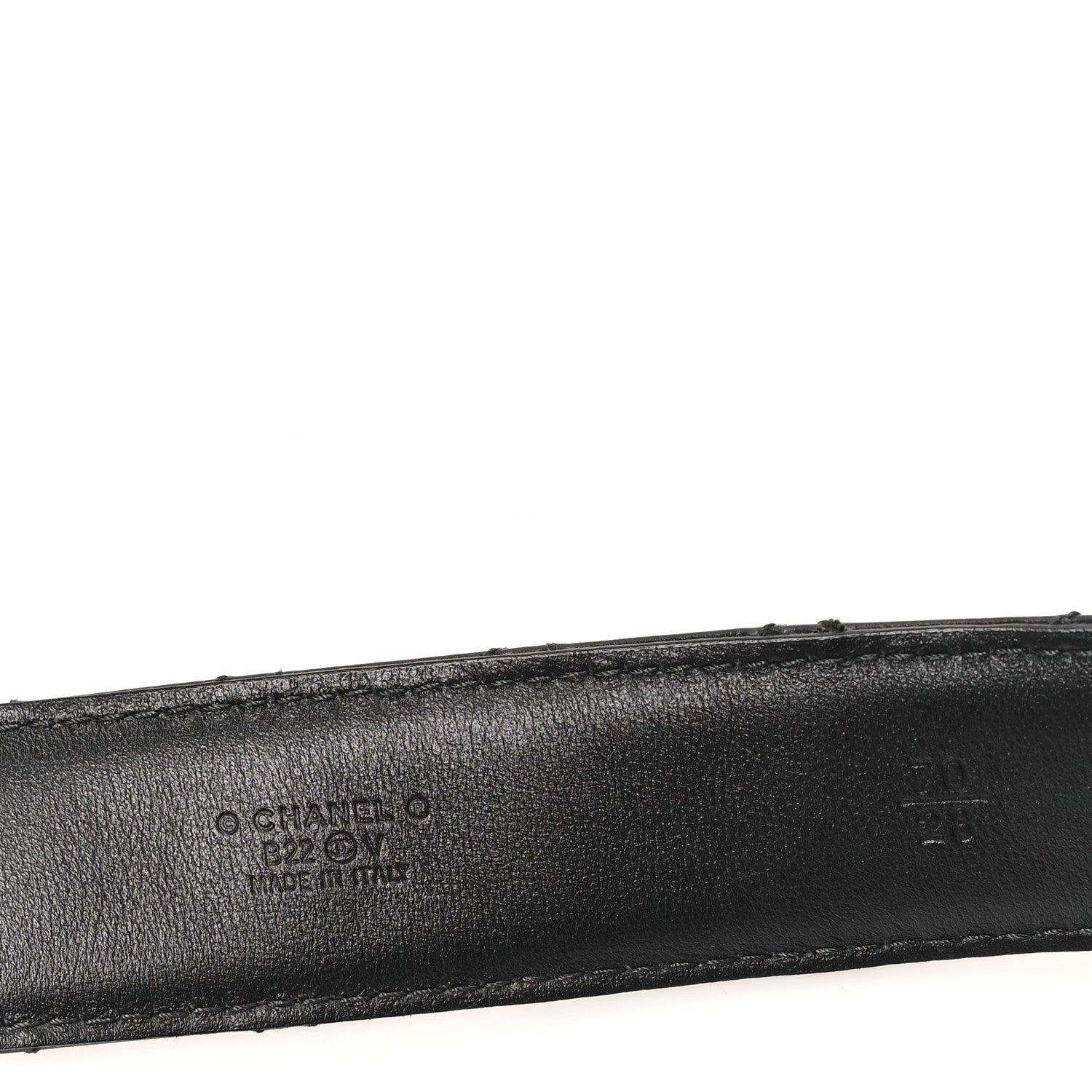 Calfskin Quilted CC Chain Belt 70 28 Black