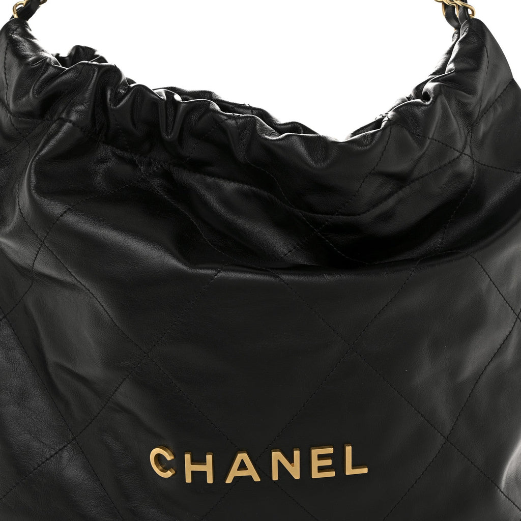 Chanel Shiny Calfskin Quilted Chanel 22 Black