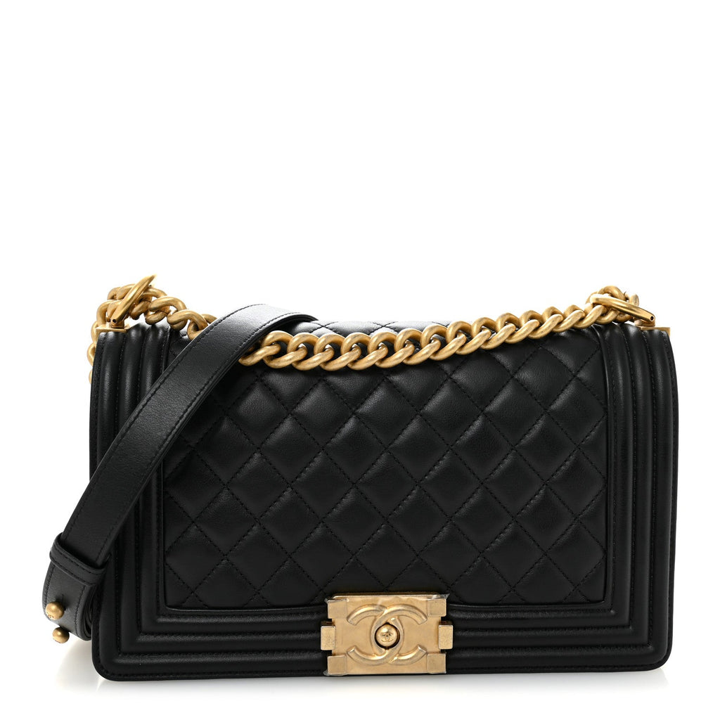 Chanel Calfskin Quilted Medium Boy Flap Black