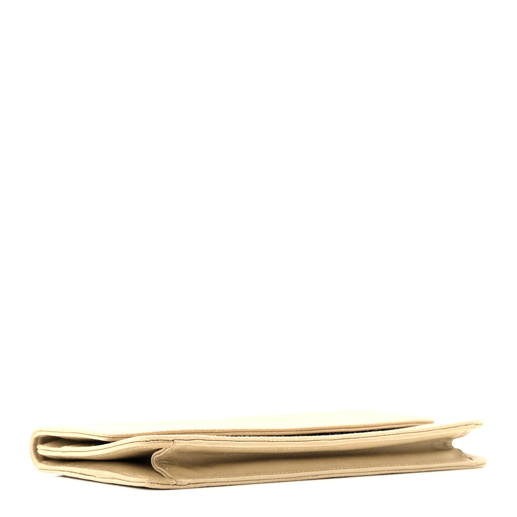 Caviar CC Timeless Flap Wallet Beige