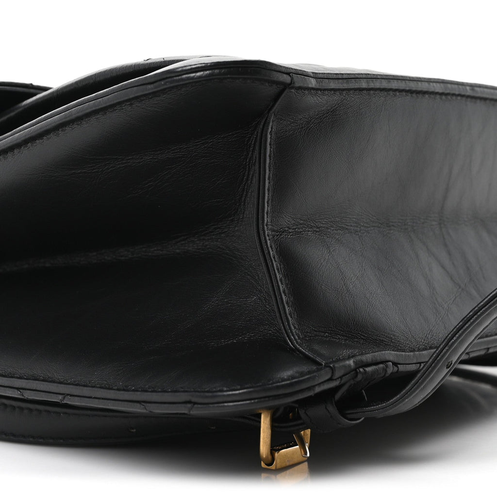 Chanel Aged Calfskin Quilted Double You Backpack Black