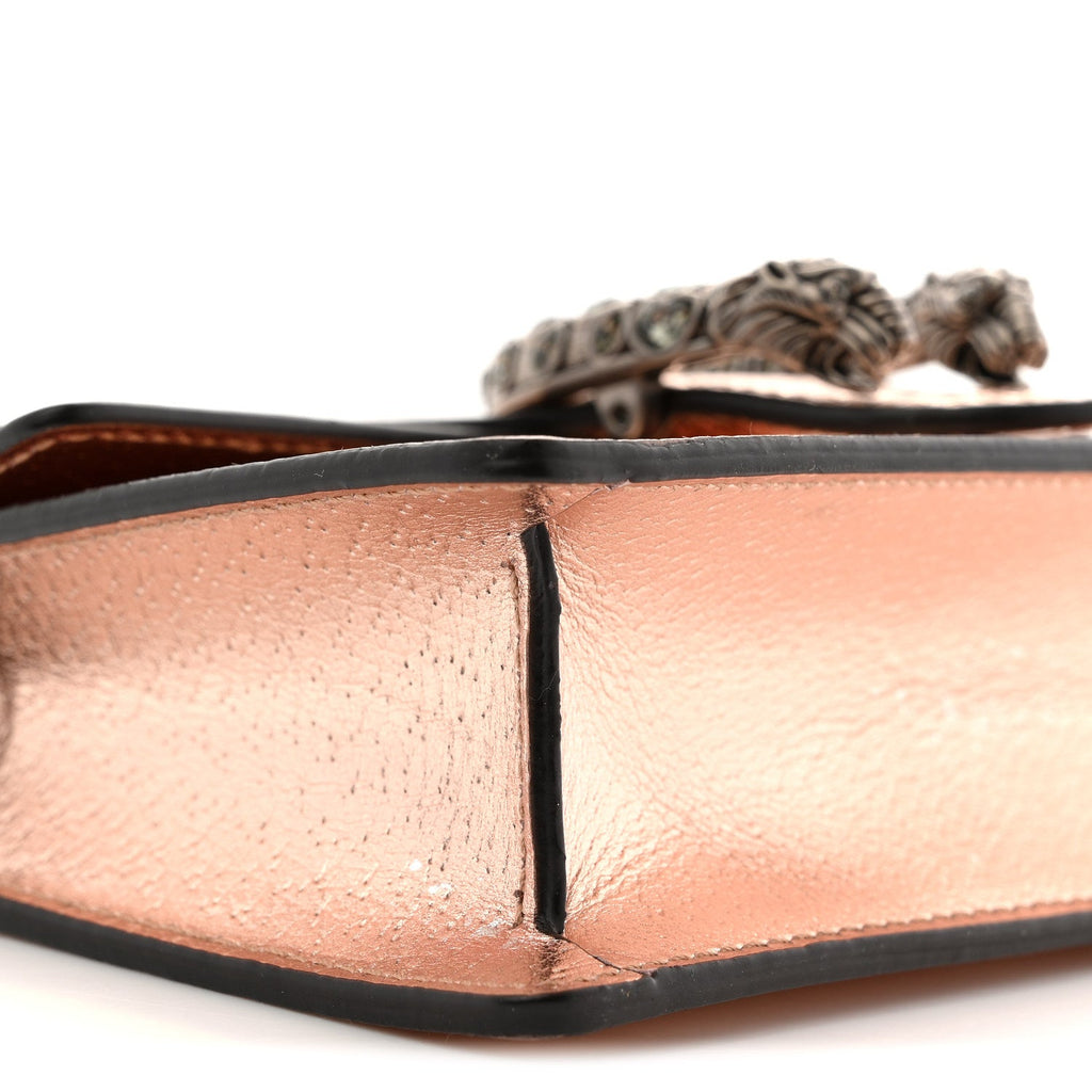 Gucci Metallic Calfskin Super Mini Dionysus Shoulder Bag Rose Gold